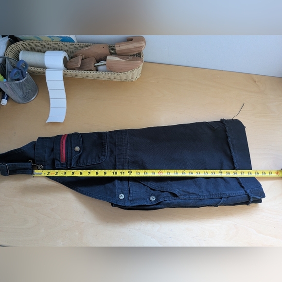 DICKIES Black Skirt Overall Size Large 100% Cotton Women Ajustable Straps - Picture 11 of 11